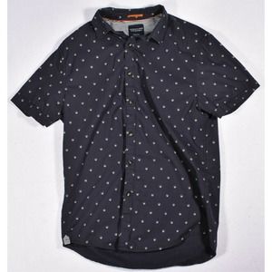Denim and Flower Polo Shirt Men's Medium Skull Print Black Polo